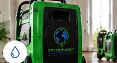 Commercial dehumidifiers on a water damage job