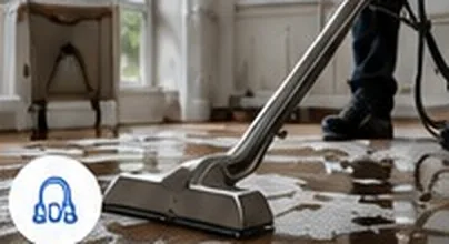 Extraction wand removing water from a floor