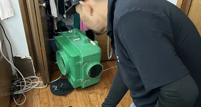 HEPA air scrubber running in a room