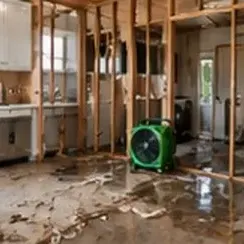Burst pipe inside a hallway wall, Antelope Valley
