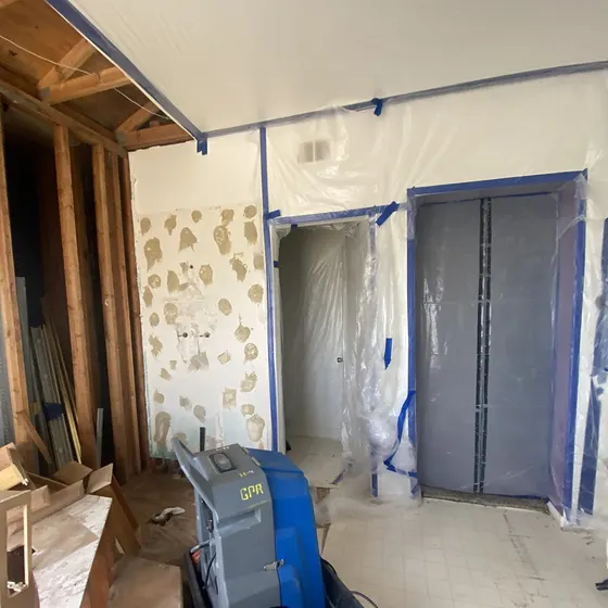 Dehumidifier inside a sealed work area, Antelope Valley