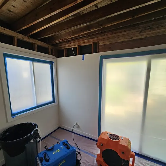 Drying equipment under an opened ceiling, San Gabriel Valley
