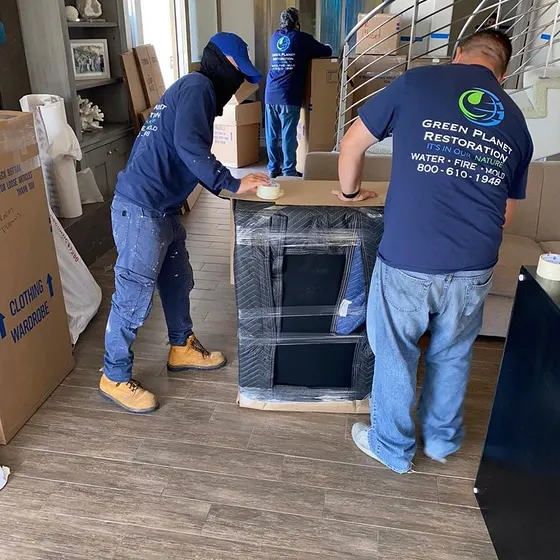 Wrapping furniture for storage, South Bay