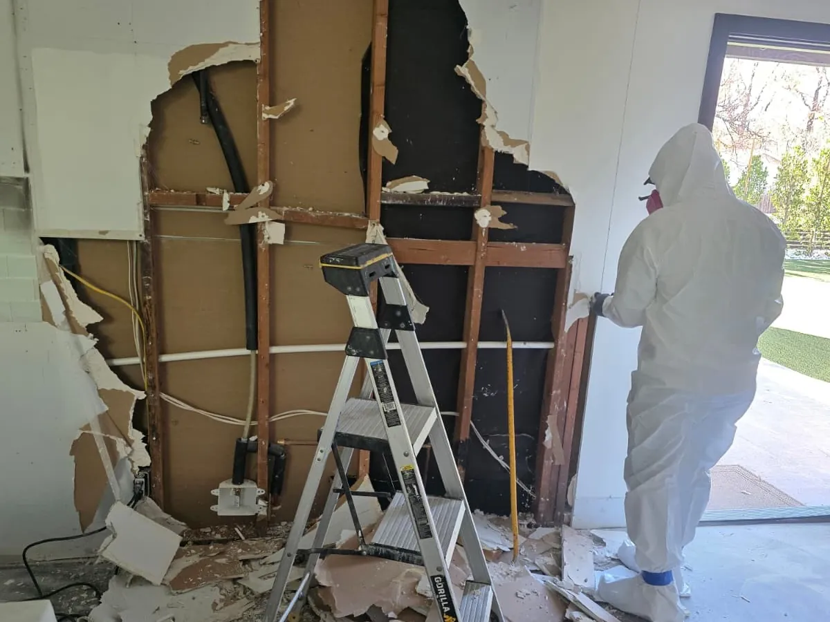 Home under reconstruction after property damage