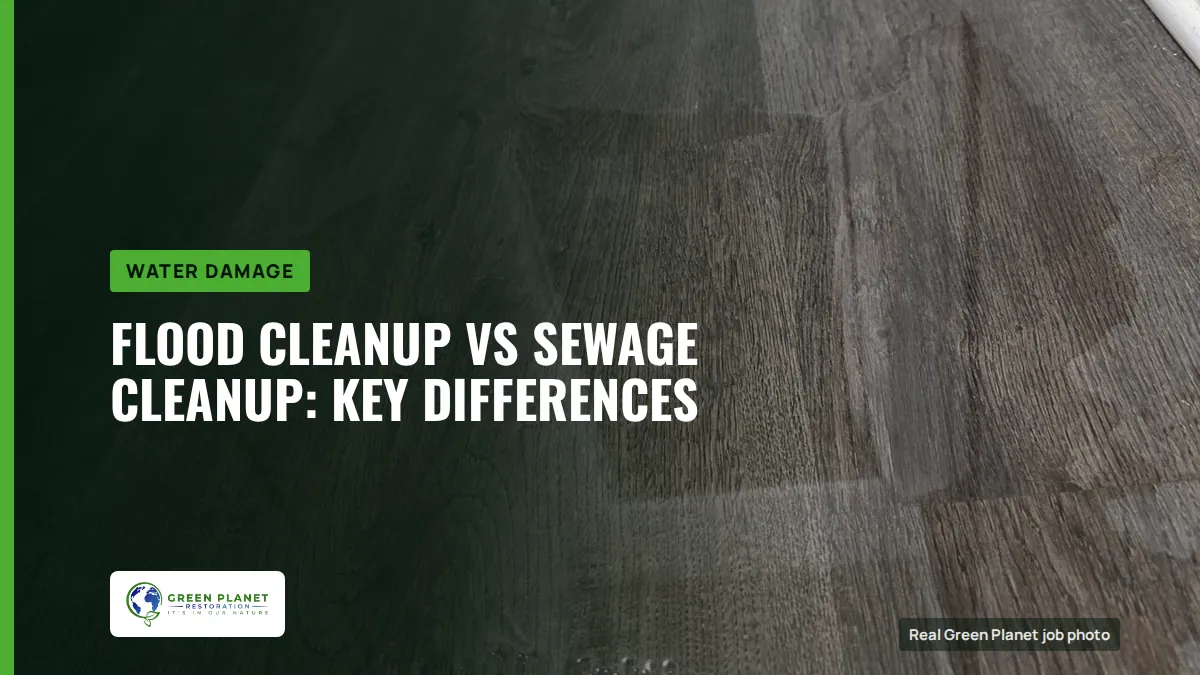 Flood Cleanup vs Sewage Cleanup: Key Differences | Green Planet Restoration